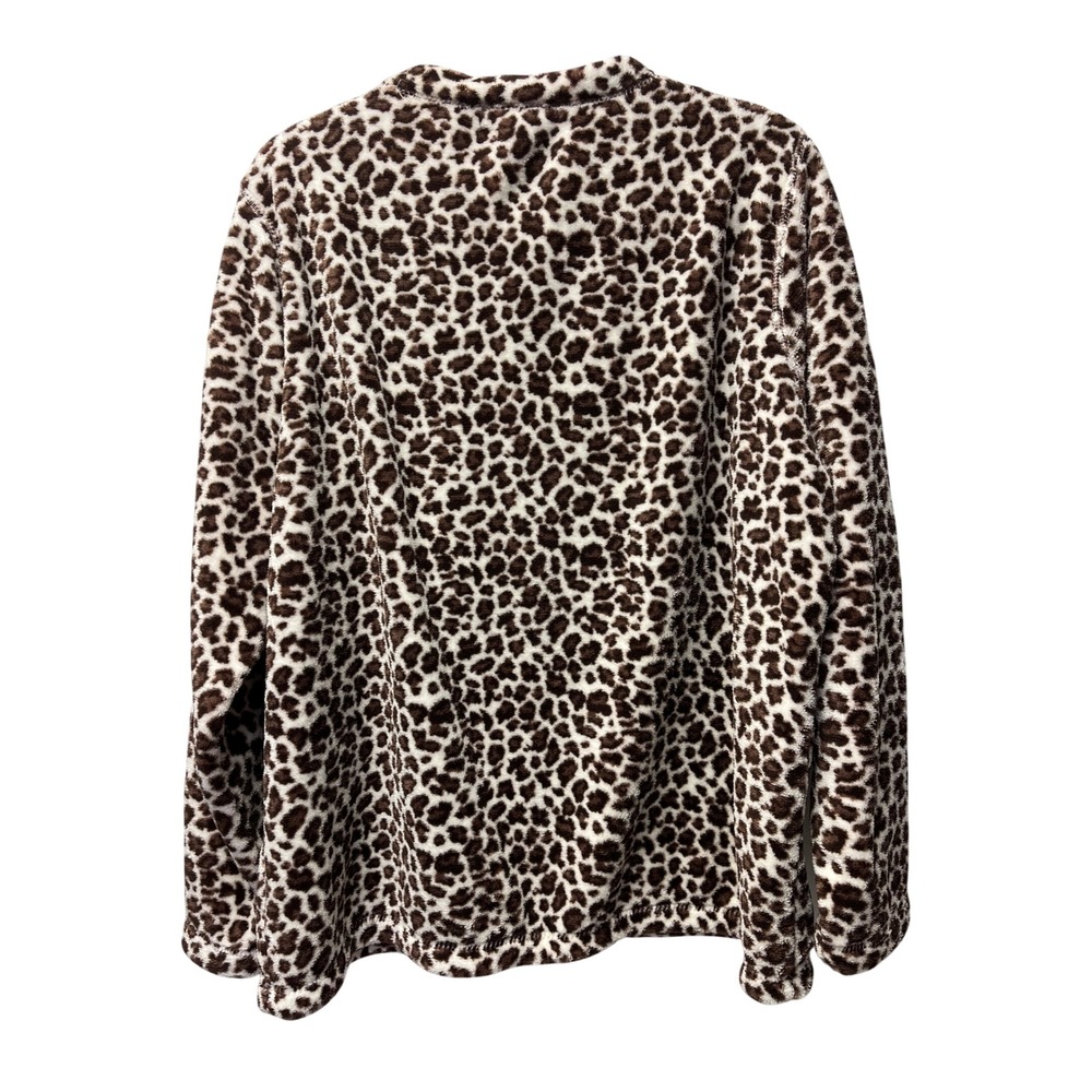 Pine Cone Hill Pajama Pant Set XL Leopard Print Fleece Plush Cozy Winter Cabin - Picture 3 of 7